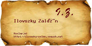 Ilovszky Zalán névjegykártya